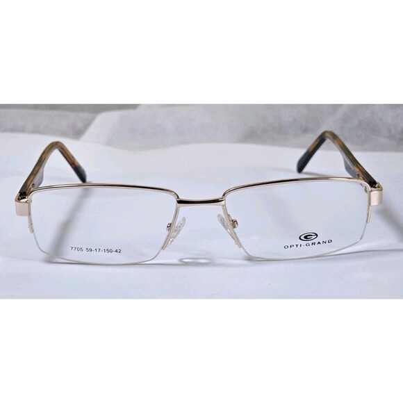 OPTI-GRAND WOMEN'S EYEGLASSES Frames 7703 59-17 150 S Gold New Demo Lenses - Picture 1 of 14